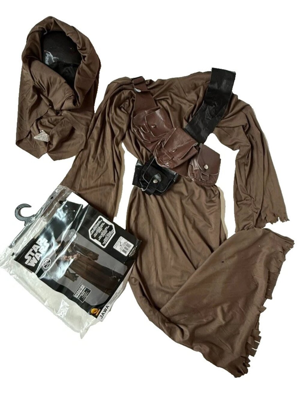 Star Wars Rubies Adult Standard OS Jawa Costume Light Up Eyes Brown Robe Hooded